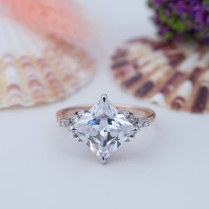 Latest New Arrivals S925 Sterling Silver Princess Cut Geometric Personalized <b>Crystal</b> Moissanite Engagement Wedding Customize - Product Image 1