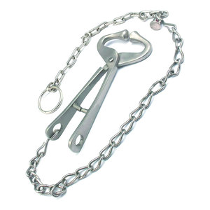 Stainless Steel Cow Nose Pliers with <b>Chain</b> <b>Heavy</b> <b>Duty</b> Cattle Bull Nose Lead Pulling Farm Ranch Livestock Handling Veterinary Use - Product Image 1