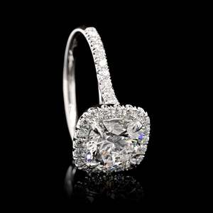 Anillos de Compromiso de Diamantes Cultivados en Laboratorio con Halo de Platino 950 de Lujo, Diseño Personalizado OEM ODM, Etiqueta Privada, 2.00 CT, Color E, Certificado IGI - Product Image 3
