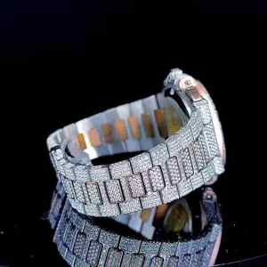 Round Diamond Moissanite <b>Watch</b> Men Accessories Hip Hop Silver Plated <b>Watch</b> Presenting Customized Shaped <b>Watch</b> - Product Image 3