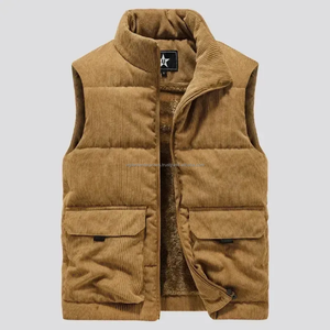 Professional OEM Men's Stand Collar <b>Gilet</b> Jacket Custom Design Pattern Winter Fall Zipper Plain Canvas Low Rate Custom - Product Image 1