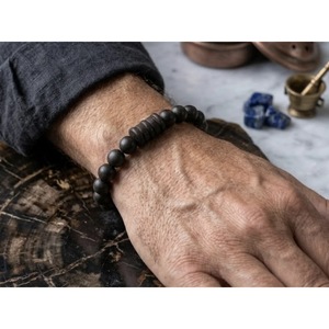 Pulsera Mala de Cuentas Finas Hecha a Mano al por Mayor, Joyería Espiritual Karungali Damru de Jaipur, India - Product Image 2