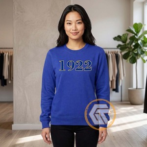 Sweat-shirt pour femme personnalisé en coton molletonné brodé Sigma Gamma Rho, uni, décontracté, de haute qualité, pour sororité - Product Image 3