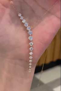 Collier ras du cou classique en or blanc 14 carats avec pendentif en diamant rond de 4 carats cultivé en laboratoire, certifié IGI EF VVS VS pour femmes - Product Image 2