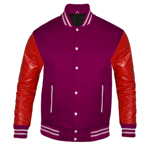 Premium Quality Custom Lettermen Varsity <b>Jacket</b> Navy Blue Wool Body with <b>White</b> Leather Sleeves and Embroidery Decoration - Product Image 1