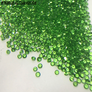 Venta al por mayor de piedras preciosas sueltas de tsavorita verde natural facetadas de forma redonda para la fabricación de joyas, tamaño pequeño de 1 mm a 3 mm. - Product Image 2