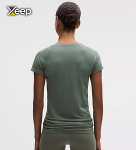 Camiseta Deportiva Ligera Informal para Mujer XEEP, Personalizable, Corte Holgado, Manga Corta, Transpirable, Cuello en V, con Letras Bordadas - Product Image 2