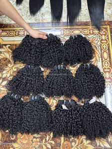 SDD Boucles Pixie de couleur naturelle Paquets de cheveux humains Mettre en évidence des cheveux crus vierges Super Double Drawn Vietnamien Pixie Curl Bundles - Product Image 4