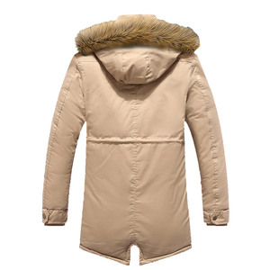 Parka Jacket Wolf Down Filled Quilted Detachable Removable Hood Men's <b>Coats</b> Parka <b>Fur</b> Jacket - Product Image 2