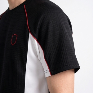 Conjunto Deportivo Casual para Hombre, Personalizado OEM, Transpirable, con Bloques de Color, Camiseta y Pantalones Cortos, Poliéster/Algodón, Secado Rápido, Corte Regular, 220GSM - Product Image 4