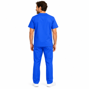 Nouveaux uniformes médicaux pour hommes, qualité supérieure, couleur unie, tenue d'hôpital, ensemble de blouses médicales à jambe droite et col en V - Product Image 2