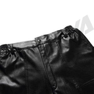Pantalon de moto en cuir noir imperméable SALVA LEATHER pour homme, coupe droite, taille mi-haute, fermeture éclair, doublure polaire, idéal pour l'hiver - Product Image 4