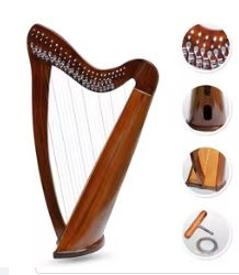 Arpas irlandesas al por mayor, hechas a medida, el mejor producto, material de madera, instrumentos musicales, arpas irlandesas de 15 cuerdas con semitono - Product Image 5