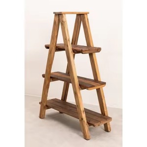 Soporte de madera de 3 niveles para plantas, diseño rústico, para uso en interiores con plantas verdes, el más vendido. - Product Image 2