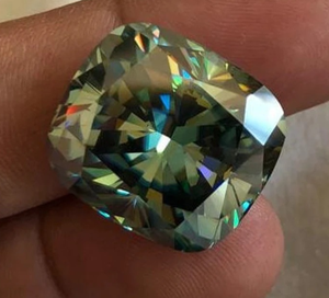 Moissanite en vrac, faite à la main, bleue, taille coussin, diamant Moissanite - Product Image 4