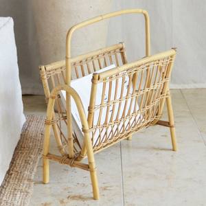 Revistero de madera de ratán, accesorios para muebles de oficina, archivos de lujo, soporte para organización, estantes - Product Image 1