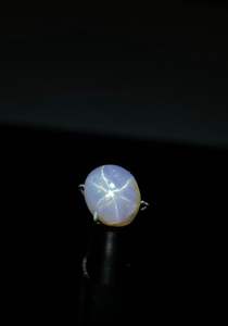 Zafiro estrella gris natural cabujón. Sin calor, sin tratamiento, zafiro estrella de 6 rayos. - Product Image 4