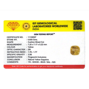 3 Carat Oval Cut Yellow Sapphire Loose Gemstone for Fine Jewelry - Product Image 4