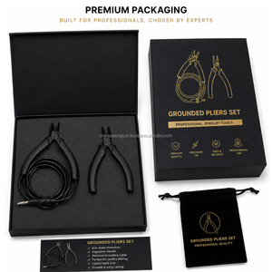 Ensemble professionnel de fabrication de bijoux en acier inoxydable 2 pièces |   Pinces à bec court et pinces à bec fin |   Outils de bijouterie, usine OEM - Product Image 1