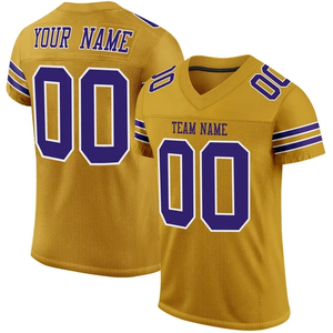 Custom Red American Football Jersey V-Neck Short Sleeve Mesh Breathable 100% Polyester Sublimated Print Front Team <b>Name</b> Number - Product Image 4