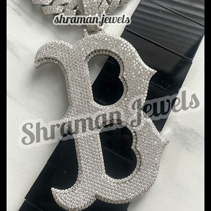 Colgante de Letra del Alfabeto de Gran Tamaño, Joyería Hip Hop, Plata Sólida 925 con Baño de Rodio, Diamante Moissanita, Inicial con Incrustaciones de Diamantes, para Fiesta - Product Image 3