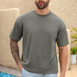 T-shirt en coton respirant à manches courtes, coupe décontractée, style streetwear surdimensionné, design personnalisé pour homme - Product Image 3