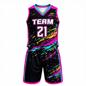 Conjunto de Uniforme de Baloncesto Reversible 100% Poliéster, Transpirable, con Malla Profesional, Impresión Digital Frontal, Jersey con Absorción de Humedad - Product Image 1