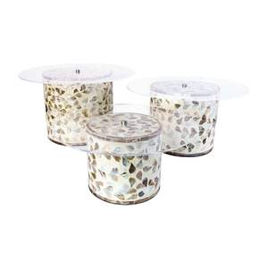 ฐานวางเค้กฝังมุกทำมือ ดีไซน์หรูหรา สำหรับเสิร์ฟเค้ก ช็อกโกแลต ของหวาน ขายส่งจากเวียดนาม - Product Image 2