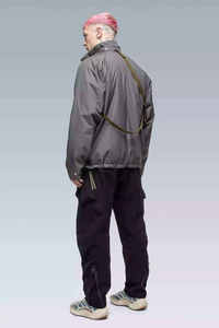 Men's <b>Techwear</b> Hooded <b>Jacket</b> Waterproof Windbreaker Tactical Streetwear Urban Functional High Neck Grey Outerwear Coat Wholesale - Product Image 5