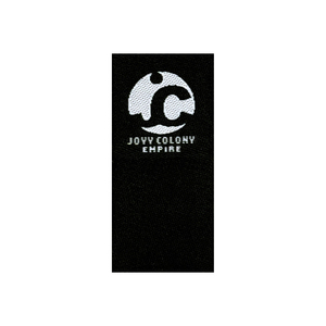 Étiquettes de style de qualité supérieure, étiquettes rectangulaires en damassé tissé personnalisées, pliées au centre, découpées au laser, pour vêtements, avec logo d'entreprise - Product Image 1