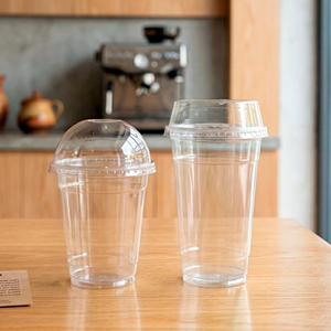 QUANG QUAN Disposable Clear PP/PET <b>Plastic</b> <b>Cups</b> 95mm 16oz/24oz Transparent <b>Cup</b> for Bubble Tea Coffee Cold/Hot Drinks - Product Image 1