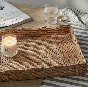 Plateau décoratif en rotin de qualité supérieure, durable, auto-ajustable, accessoires décoratifs pour la table - Product Image 4