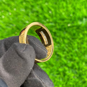 Anillo de bodas personalizado de oro Original de 10K a la moda para hombre, banda de pepita de diamante de moissanita de corte princesa helado para fiesta de compromiso - Product Image 3