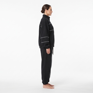 Ensemble de survêtement noir pour femme Hawk Eye, veste à col montant zippée et pantalon de jogging - Product Image 2