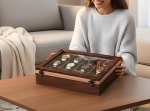 AHTE MANUEXPO UR-065 Wooden Watch <b>Box</b> & Display Case Organizer for Men and Women-Multicolor 10-Slot Jewelry <b>Storage</b> Gift - Product Image 5