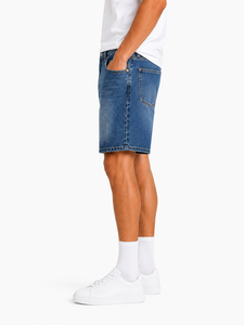 <b>Men</b>’s Blue Denim Shorts Casual Summer Jeans Shorts Relaxed Fit Everyday Denim Bottoms Stylish Streetwear Washed Cotton Denim - Product Image 2