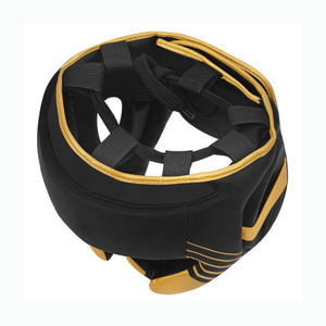 Protector de Cabeza de Boxeo Five B Negro y Dorado, Hecho de Cuero, para Muay Thai, Kickboxing, con Logotipo y Diseño Personalizados, Protector de Cabeza para Combates de UFC - Product Image 4