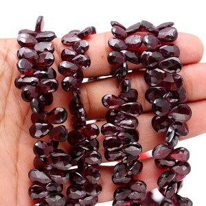Natural Rhodolite <b>Garnet</b> Faceted Pear Shape Gemstone Beads Strand Loose <b>Garnet</b> Briolette For Jewelry Making Wholesale Price Bulk - Product Image 1