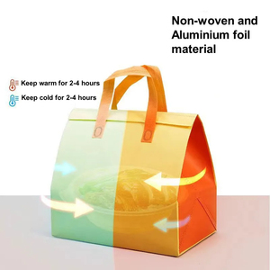 Sac isotherme promotionnel jetable en non-tissé avec feuille d'aluminium pour plats et boissons à emporter, recyclable et isotherme - Product Image 2