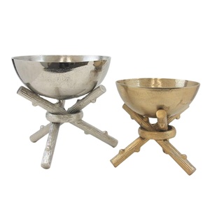 Bol de service de style moderne américain prix de gros fruits décoratifs noix ensemble de bols de service bol en argent et or idées cadeaux - Product Image 1