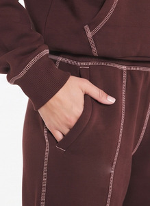 <b>Women</b> Cropped Embroidery Zipper Hooded Tracksuit Full Sleeve Loose Fit Casual Streetwear <b>Sweat</b> Hoodie And <b>Sweat</b> <b>Pant</b> Jogger Set - Product Image 4