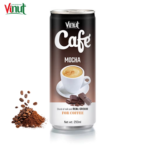 ตัวอย่างฟรี กาแฟมอคค่าเย็น วินุต 250 มล. บรรจุกระป๋อง พร้อมครีมแท้ รสชาติกลมกล่อม พรีเมียม เวียดนาม RTD นม OEM ODM ขายส่ง - Product Image 1