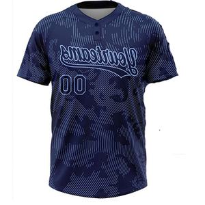 Uniformes de béisbol por sublimación personalizados de alta calidad, camisetas de béisbol de poliéster Unisex con logotipo personalizado para adultos, Color azul oscuro - Product Image 4