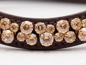 Diadema de Cuero con Decoración de Cristales, Estilo Ecuestre Occidental - Product Image 3