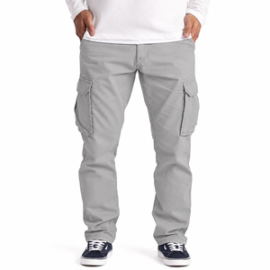 Pantalon cargo gris en coton pour homme WESTMARK APPAREL INDUSTRY, coupe droite, plusieurs poches, respirant, séchage rapide - Product Image 1
