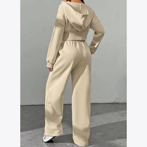 2024 Custom High Quality Streetwear Cropped Acid Wash Vintage Look <b>Flared</b> Sweatpants and Hoodie Sets - Product Image 2