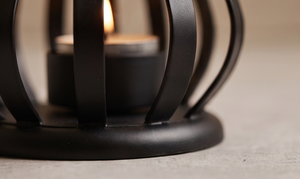 Portavelas de Alambre Metálico Negro Mate Moderno, Linterna Minimalista para Velas de Té, Centro de Mesa Decorativo para Hogar, Hotel, Bodas y Eventos - Product Image 4
