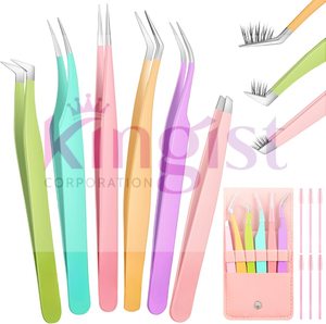 4 Pcs Durable <b>Precision</b> Pointed Slant High Carbon Steel 11.5cm Eyelash Tweezers Set for Women & Men Eyebrow Grooming <b>Tool</b> - Product Image 5