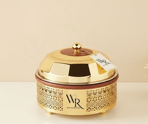 Elegante Olla Buffet con Acabado de Lujo y Tapa de Acero con Detalles en Madera, Fabricante de Cazuelas de Primera Calidad para Suministro al por Mayor - Product Image 1
