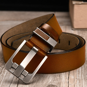 Ceinture en cuir véritable pour hommes, vente en gros, ceinture classique vintage pour hommes, boucle en alliage, luxe, loisirs, affaires, polyvalente - Product Image 5